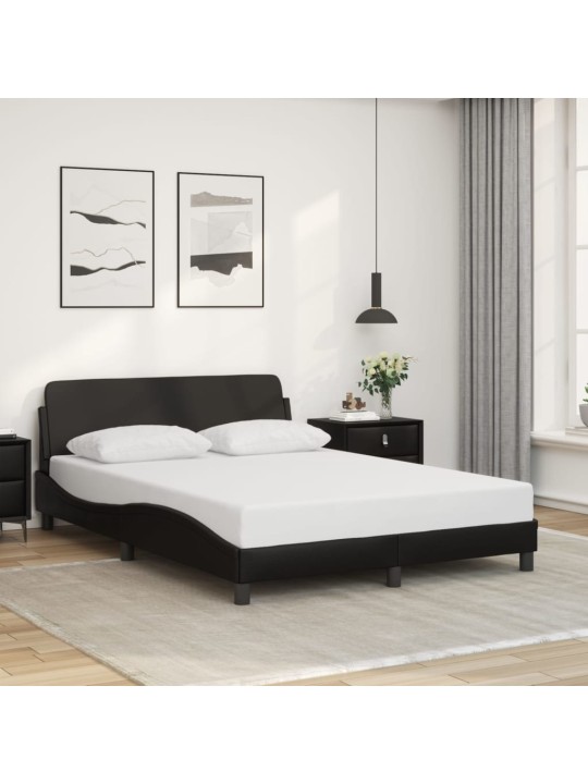 Rám postele s čelem černý 140x190 cm umělá kůže