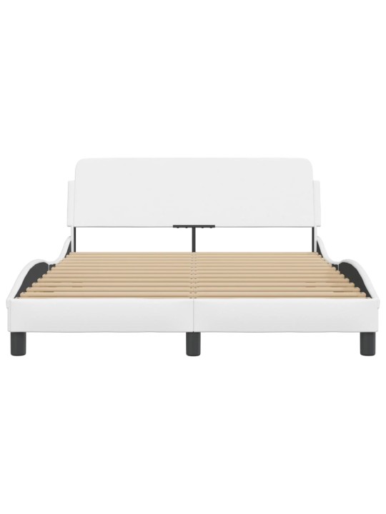 Rám postele s čelem bílý 140x190 cm umělá kůže