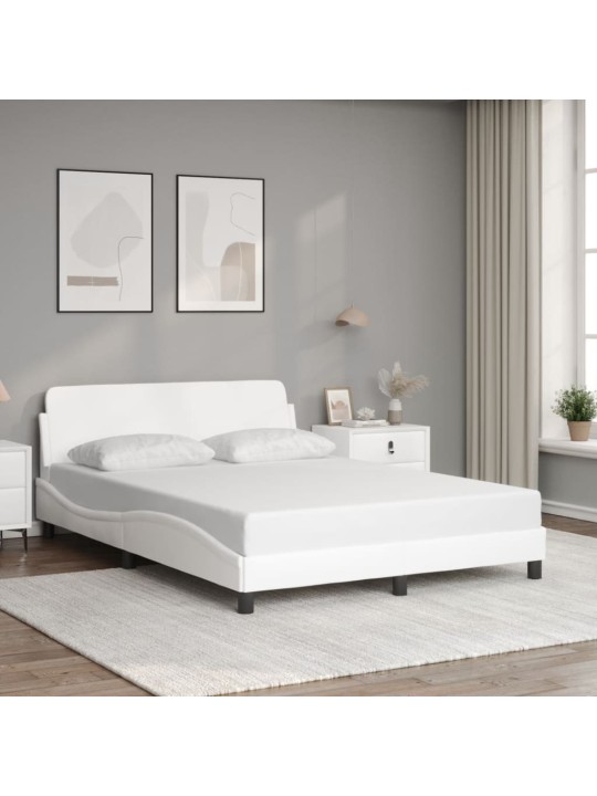 Rám postele s čelem bílý 140x190 cm umělá kůže