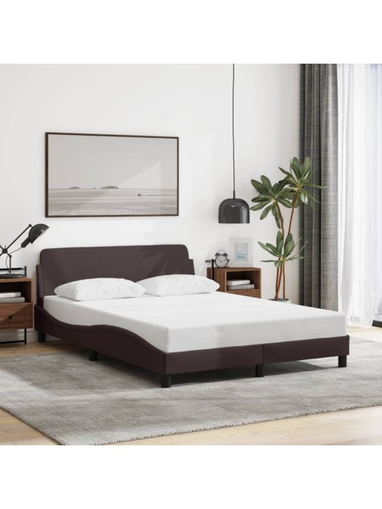 Rám postele bez matrace tmavě hnědý 140 x 200 cm textil