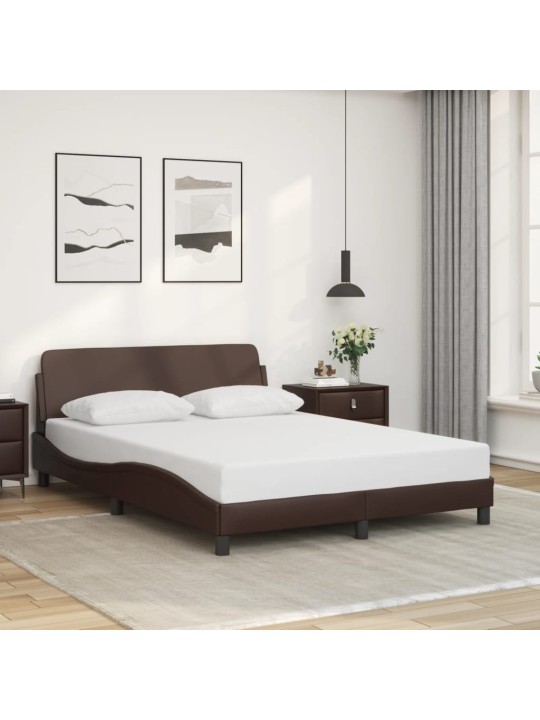 Rám postele s čelem hnědý 140x200 cm umělá kůže