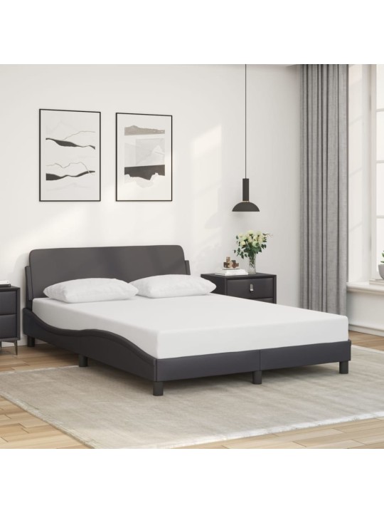 Rám postele s čelem šedý 140x200 cm umělá kůže