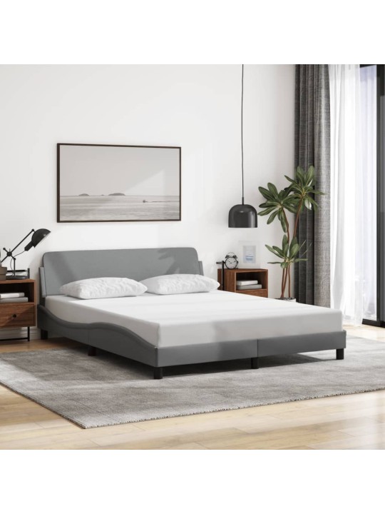 Rám postele bez matrace světle šedý 160 x 200 cm textil