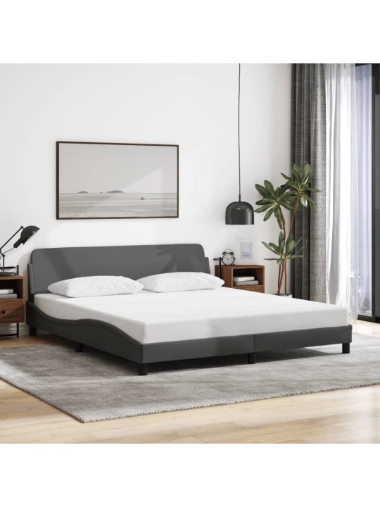 Rám postele bez matrace tmavě šedý 160 x 200 cm textil