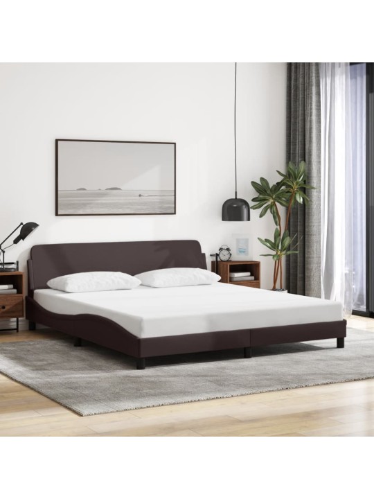Rám postele bez matrace tmavě hnědý 160 x 200 cm textil
