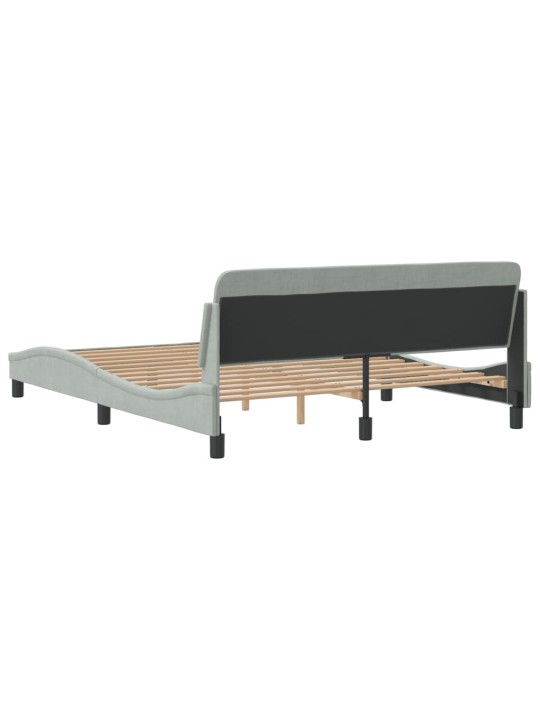 Rám postele bez matrace světle šedý 160 x 200 cm samet