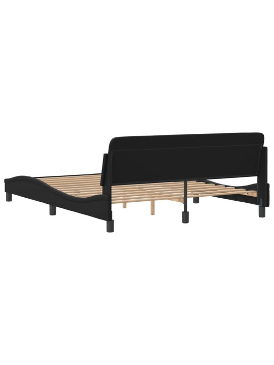 Rám postele s čelem černý 160x200 cm umělá kůže