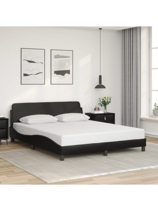Rám postele s čelem černý 160x200 cm umělá kůže