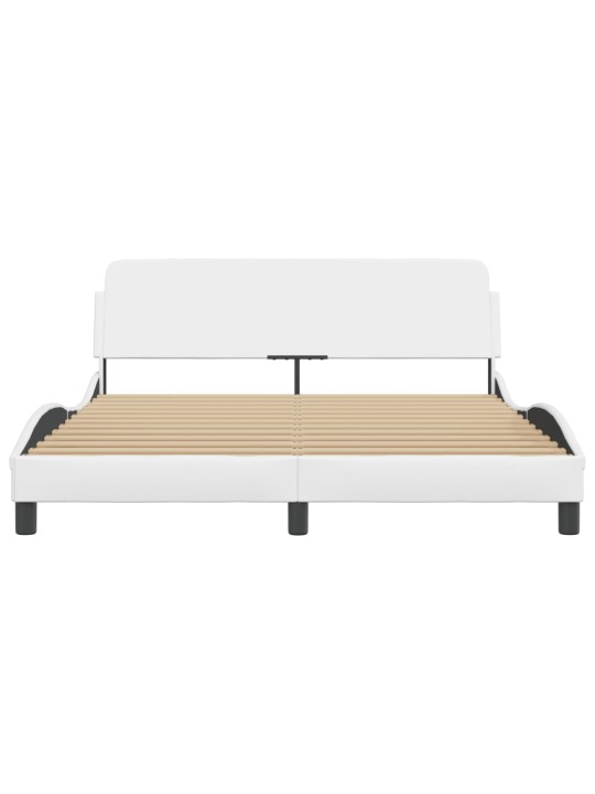 Rám postele s čelem bílý 160x200 cm umělá kůže