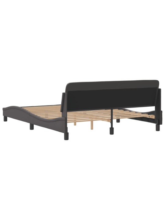 Rám postele s čelem šedý 160x200 cm umělá kůže