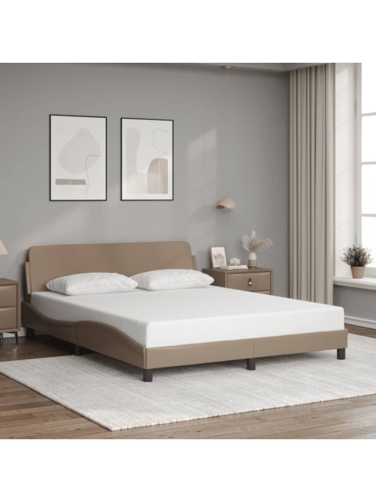 Rám postele s čelem cappuccino 160x200 cm umělá kůže