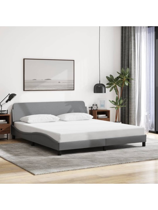 Rám postele bez matrace světle šedý 180 x 200 cm textil