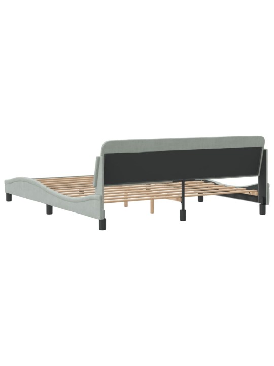 Rám postele bez matrace světle šedý 180 x 200 cm samet