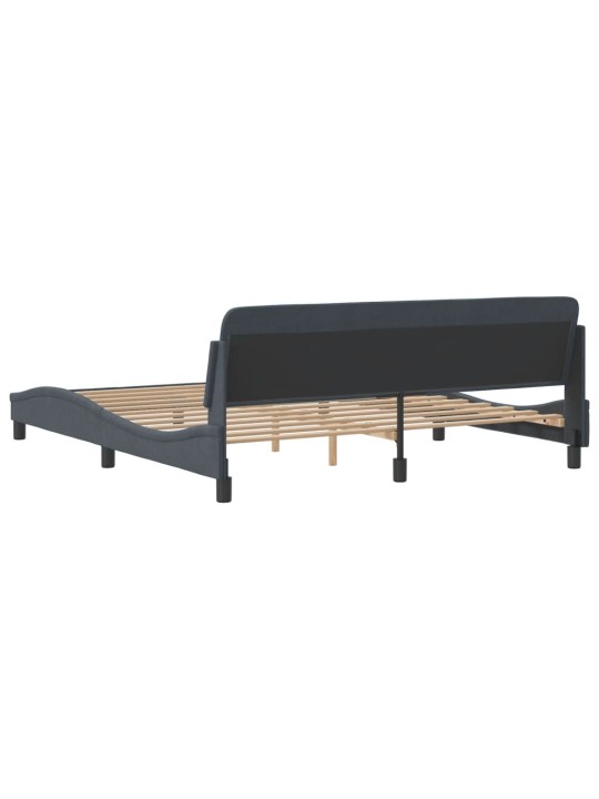 Rám postele bez matrace tmavě šedý 180 x 200 cm samet