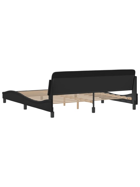 Rám postele s čelem černý 180x200 cm umělá kůže