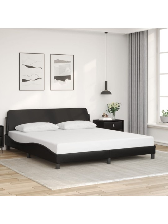 Rám postele s čelem černý 180x200 cm umělá kůže