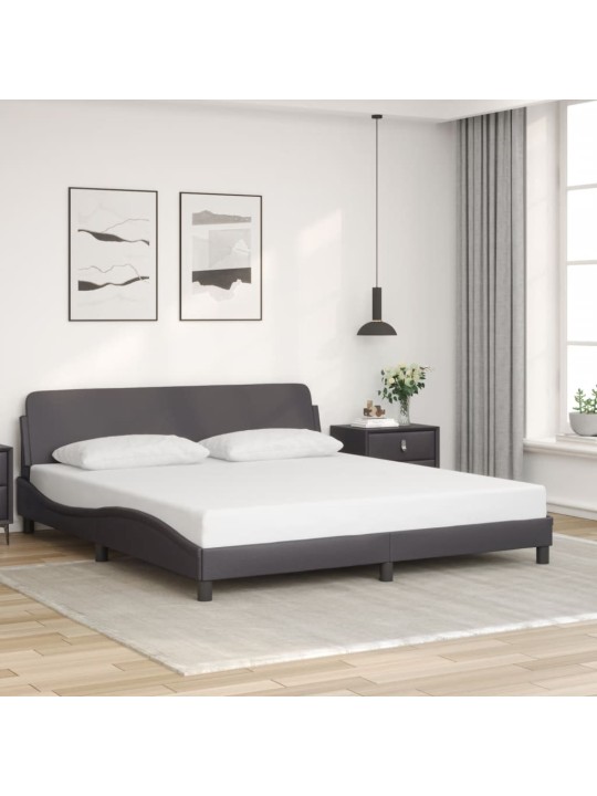 Rám postele s čelem šedý 180x200 cm umělá kůže