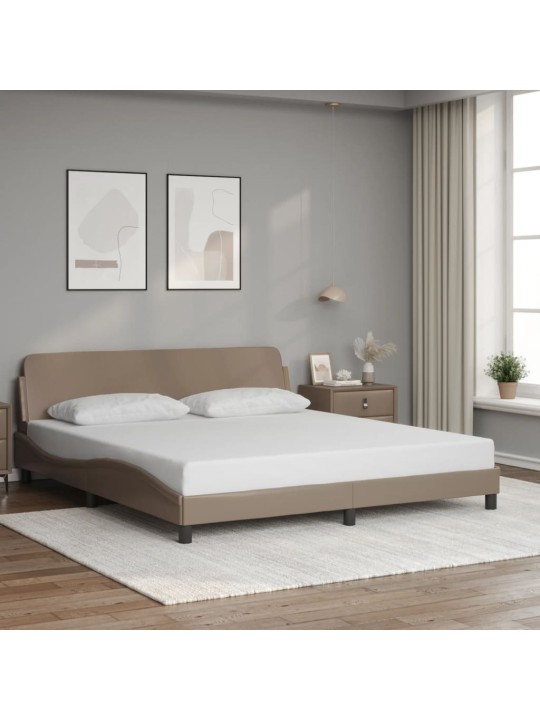 Rám postele s čelem cappuccino 180x200 cm umělá kůže
