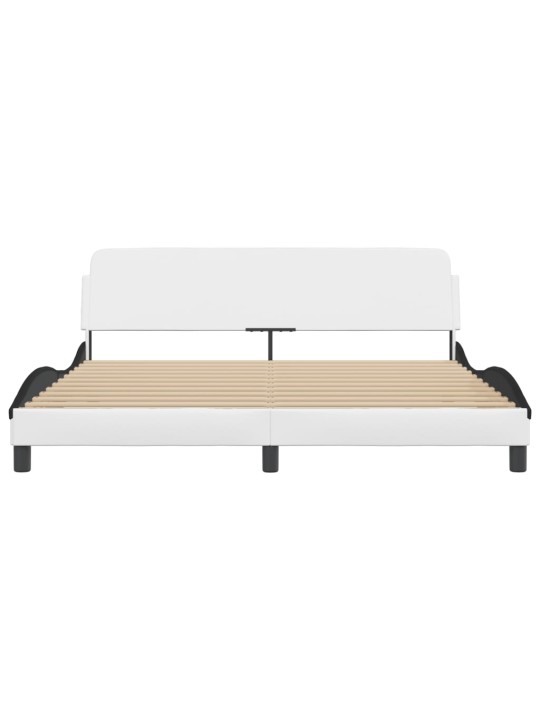 Rám postele s čelem bílý a černý 180 x 200 cm umělá kůže