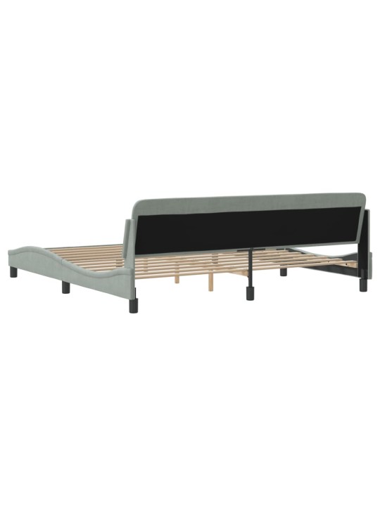 Rám postele bez matrace světle šedý 200 x 200 cm samet