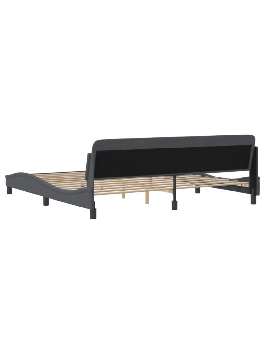 Rám postele bez matrace tmavě šedý 200 x 200 cm samet