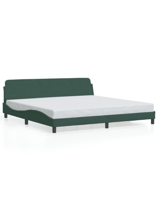 Rám postele bez matrace tmavě zelená 200 x 200 cm samet
