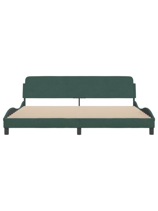 Rám postele bez matrace tmavě zelená 200 x 200 cm samet