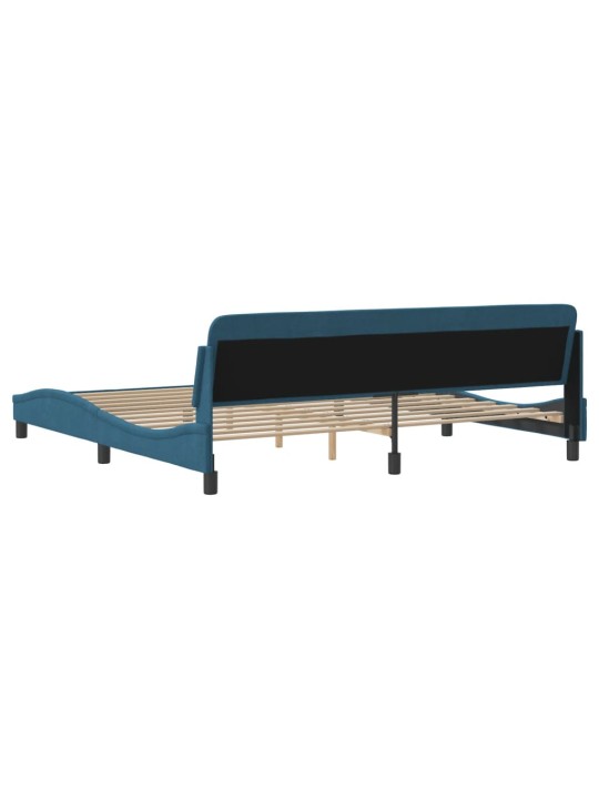 Rám postele s čelem modrý 200 x 200 cm samet
