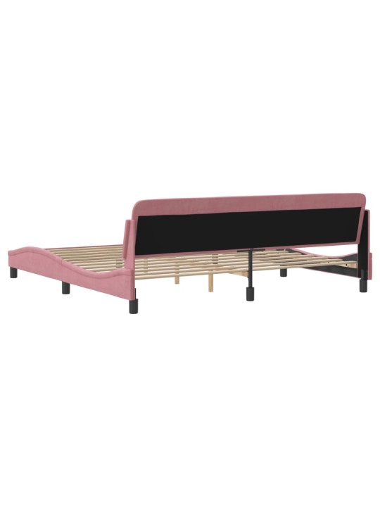 Rám postele s čelem růžový 200x200 cm samet