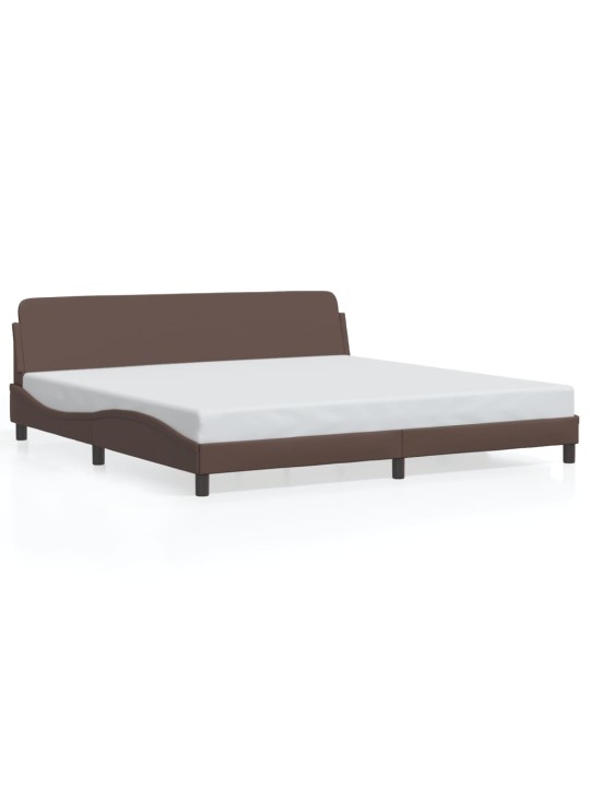 Rám postele s čelem hnědý 200x200 cm umělá kůže