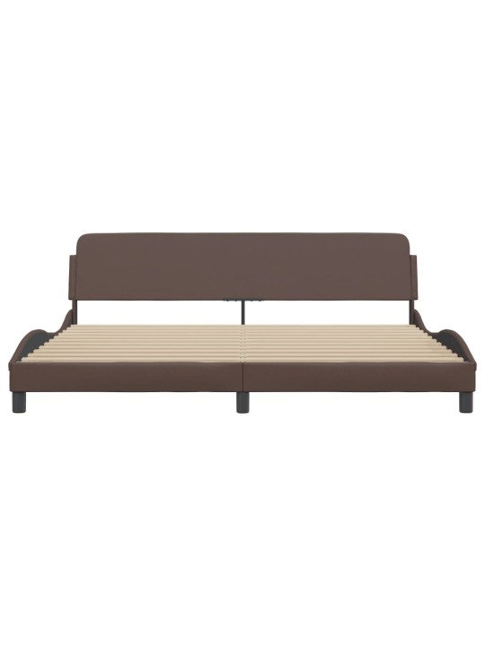 Rám postele s čelem hnědý 200x200 cm umělá kůže