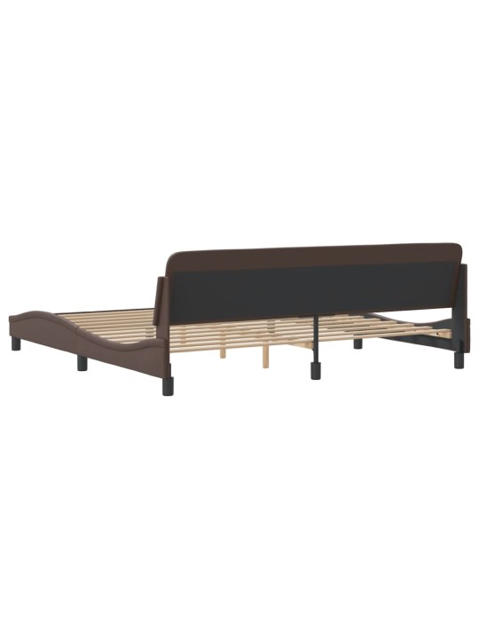 Rám postele s čelem hnědý 200x200 cm umělá kůže