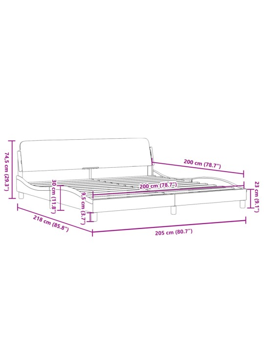 Rám postele s čelem hnědý 200x200 cm umělá kůže