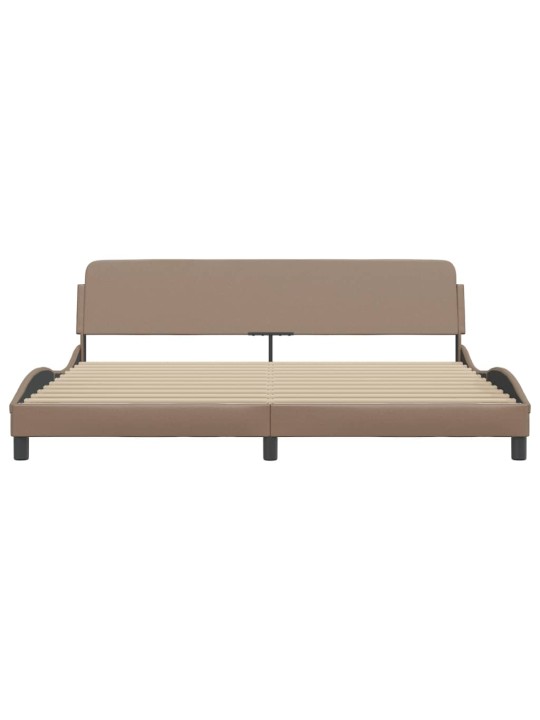 Rám postele s čelem cappuccino 200x200 cm umělá kůže
