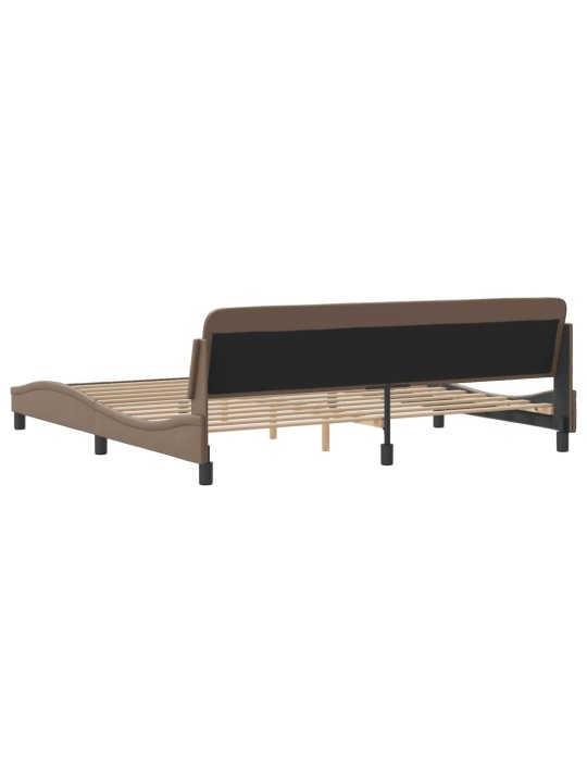 Rám postele s čelem cappuccino 200x200 cm umělá kůže