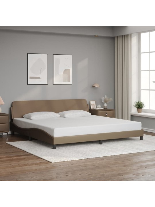 Rám postele s čelem cappuccino 200x200 cm umělá kůže