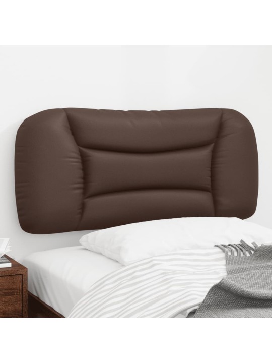 Polštář na čelo postele hnědý 90 cm umělá kůže