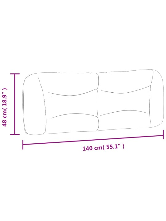 Polštář na čelo postele krémový 140 cm textil