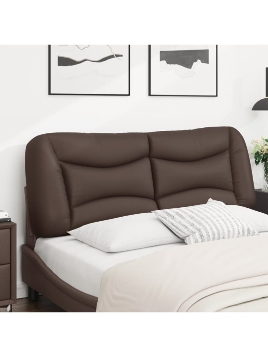 Polštář na čelo postele hnědý 140 cm umělá kůže