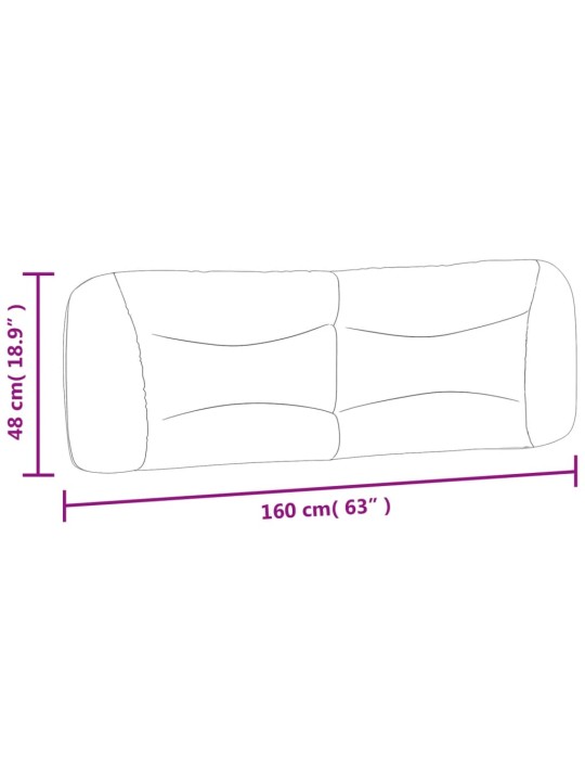 Polštář na čelo postele světle šedý 160 cm textil