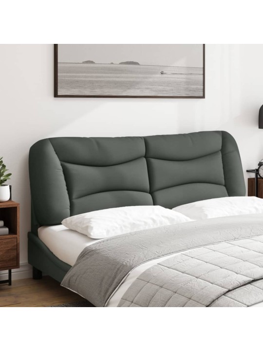 Polštář na čelo postele tmavě šedý 160 cm textil