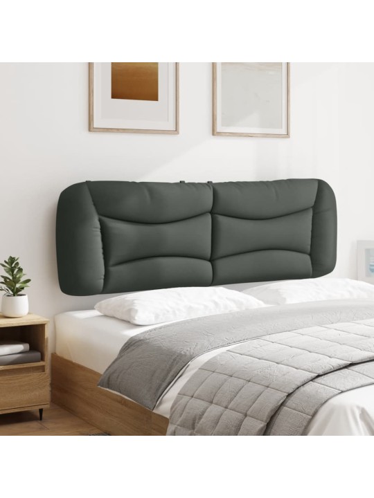 Polštář na čelo postele tmavě šedý 160 cm textil