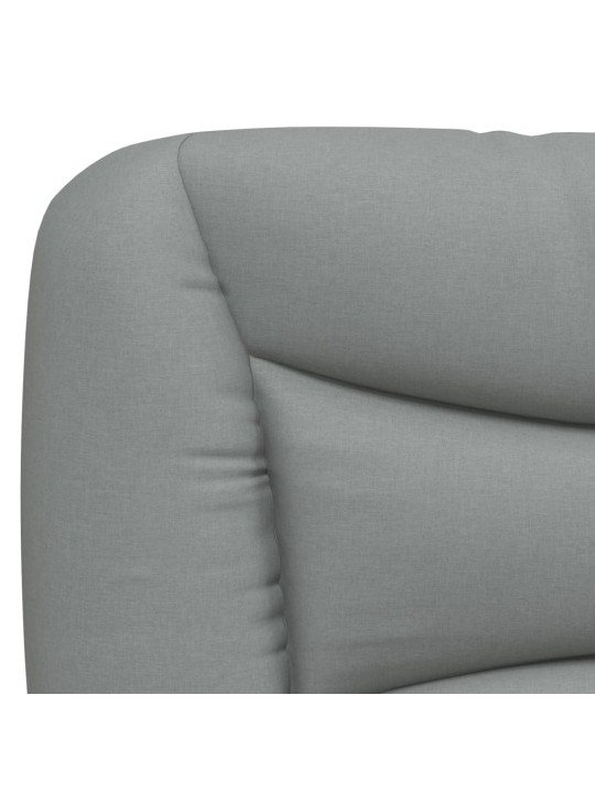 Polštář na čelo postele světle šedý 180 cm textil