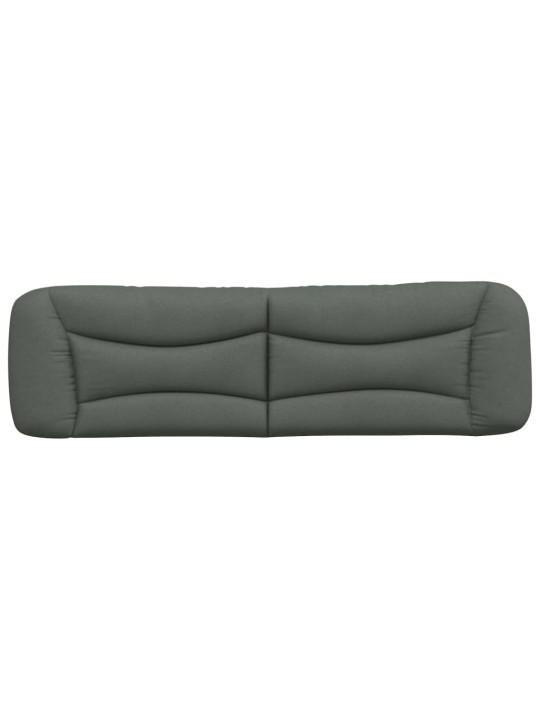 Polštář na čelo postele tmavě šedý 180 cm textil