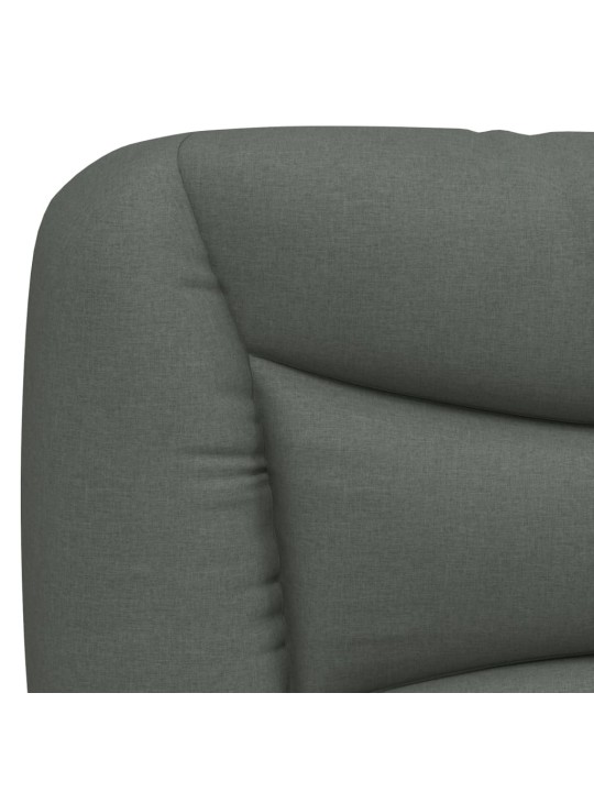 Polštář na čelo postele tmavě šedý 180 cm textil
