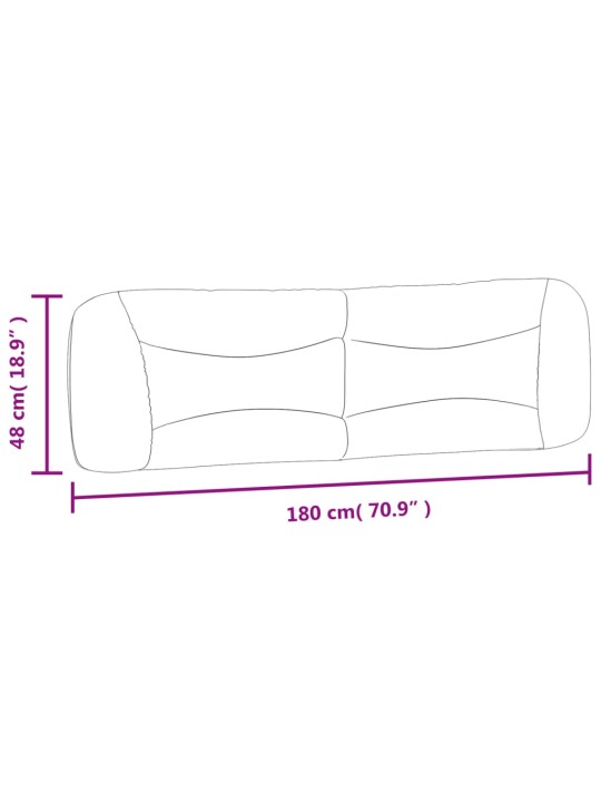 Polštář na čelo postele tmavě šedý 180 cm textil