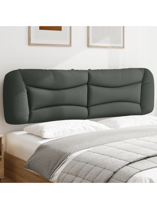 Polštář na čelo postele tmavě šedý 180 cm textil