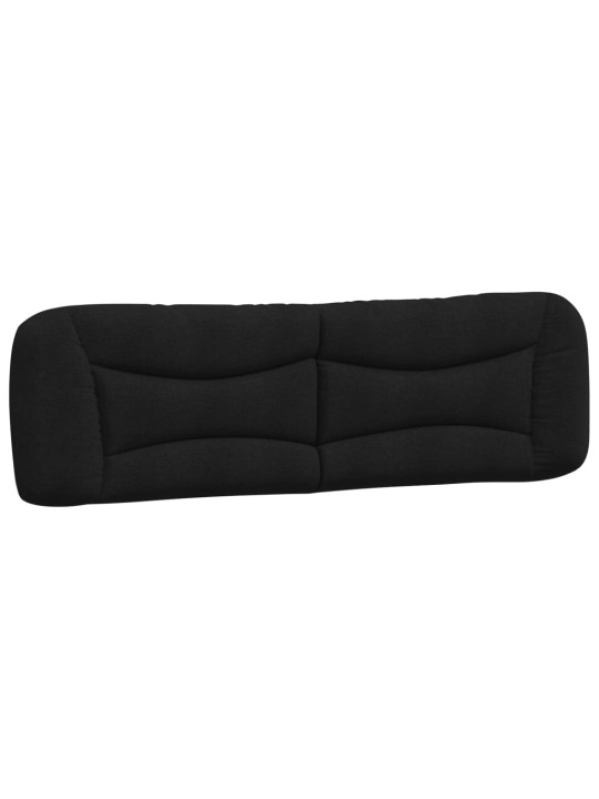 Polštář na čelo postele černý 180 cm textil