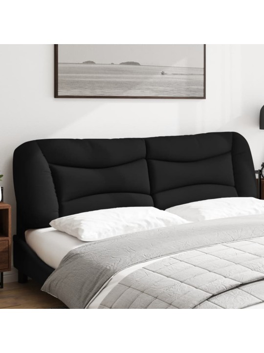 Polštář na čelo postele černý 180 cm textil