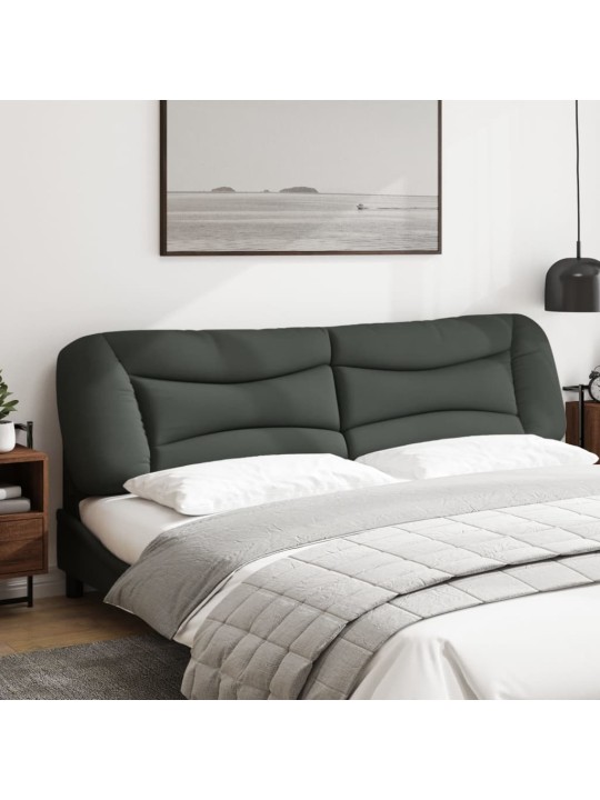 Polštář na čelo postele tmavě šedý 200 cm textil
